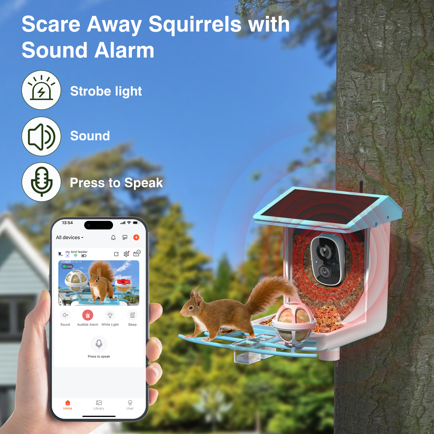 REDSASA Smart Bird Feeder with Camera, 2K HD Bird Feeder Camera, AI Auto-Capture & Motion Detection, 173° View, AI Identify 11000+ Birds, Ideal Gift for Birds Lovers