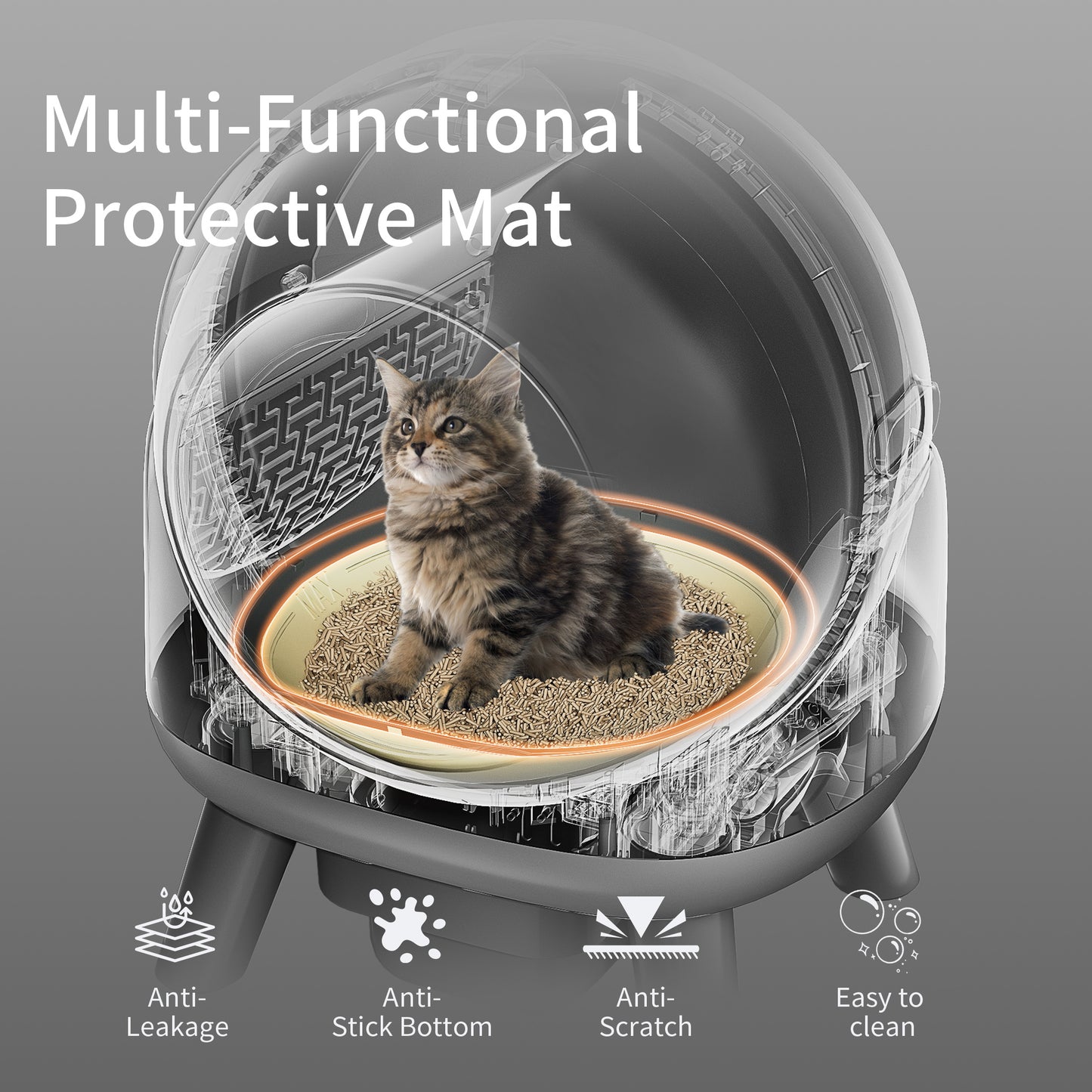 REDSASA Self Cleaning Cat Litter Box, 69L Automatic Litter Box Can be Used for 15 Days, Kitten Mode/Modular Assembly/APP-WiFi-Control Self Cleaning Litter Box for Multiple Cats