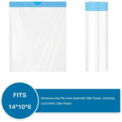 REDSASA Cat Litter Box Liners Bags, 120 PCS Extra-Thick Cat Waste Bags for Self-Cleaning Cat Litter Box, Drawstring Cat Litter Liner Box Self Cleaning Trash Bags