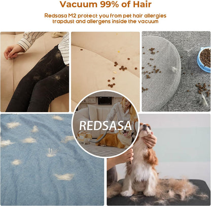 REDSASA M2 Pet Grooming Kit & Vacuum Suction, 2L Large Capacity for Shedding Grooming Hair