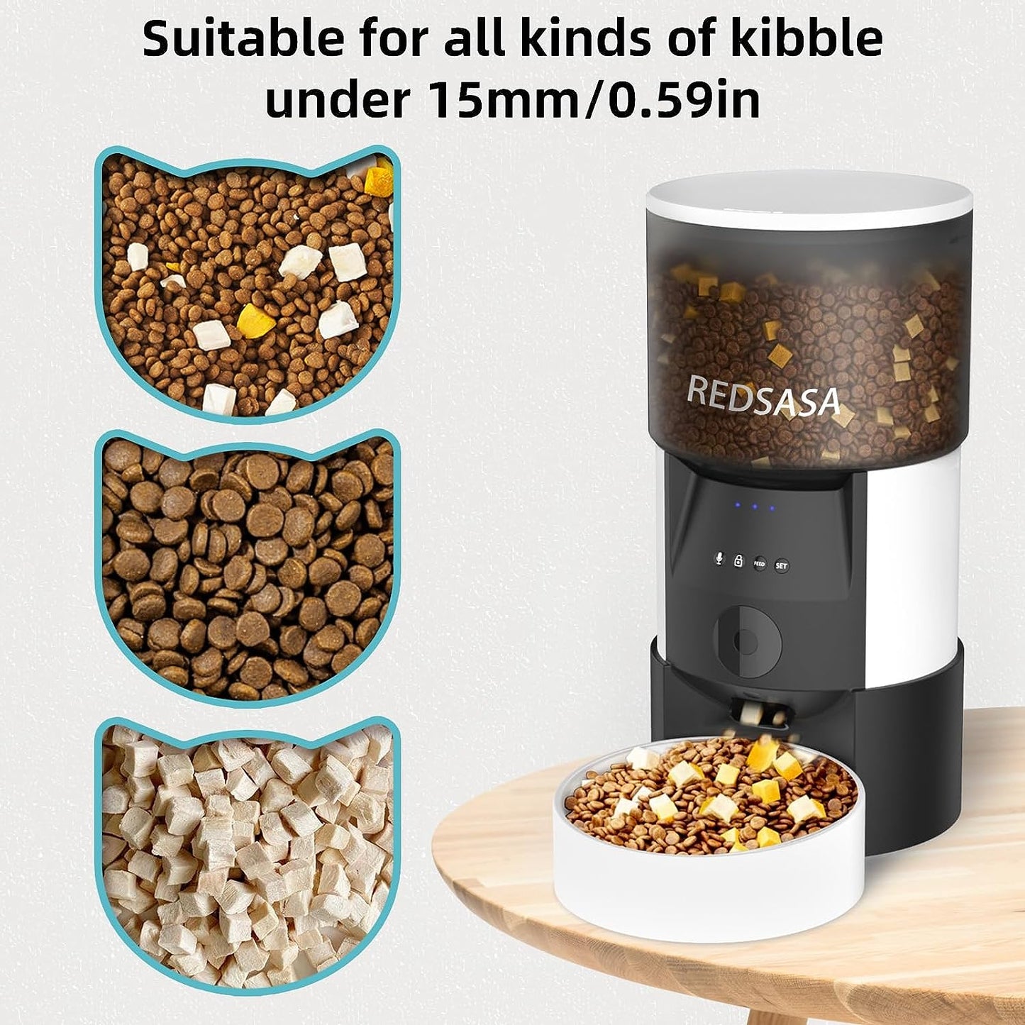 Suitable for all kinds of kibble | WiFi-Enabled Cat Feeder