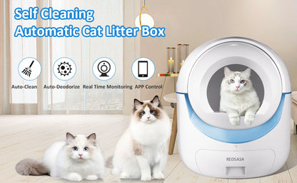 REDSASA Self Cleaning Cat Litter Box for Multiple Cats