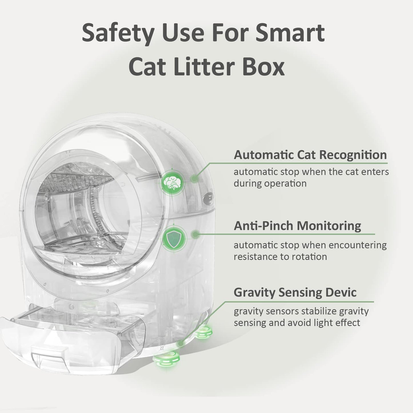 PET001 Self Cleaning Cat Litter Box for Multiple Cats, Automatic Cat Litter Box with APP Control