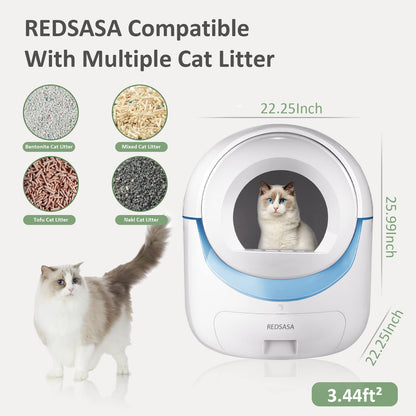 PET001 Self-Cleaning Cat Litter Box for Multiple Cats with APP Control